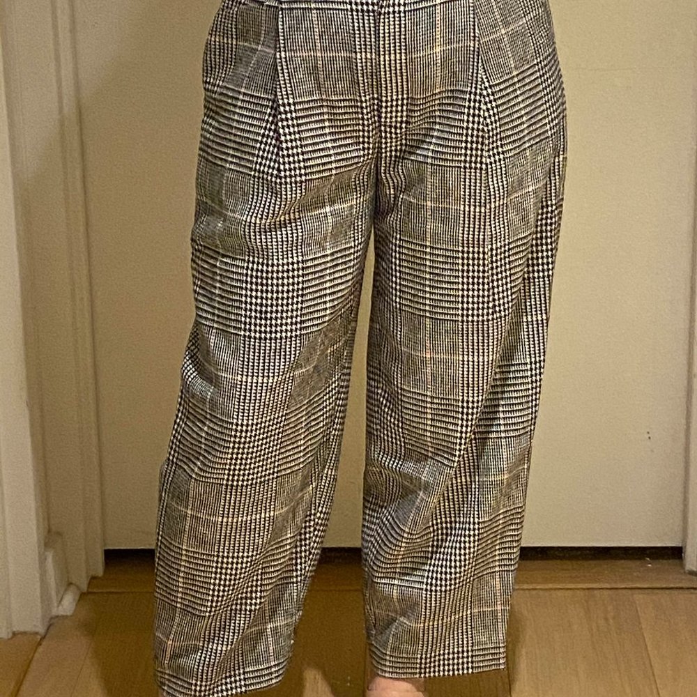 J. Crew Black and White Plaid Cropped Pants - Picture 5 of 6